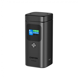 Външна батерия CANYON OnPower 150 (CNS-CPB150DG), 15000mAh, Qi2 Magnetic Wireless Charging 15W, 1xUSB 30W, 2xUSB-C up to 100W, Aluminium, Dark grey