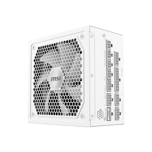 MSI MAG A1000GL PCIE5 WHITE, 1000W, 80 PLUS Gold, 135mm FDB Fan, Protections: OCP/OVP/OPP/OTP/SCP/UVP, Active PFC Design, Flat Cables, Dimensions: 150mmx150mmx86mm, White, 7Y Warranty