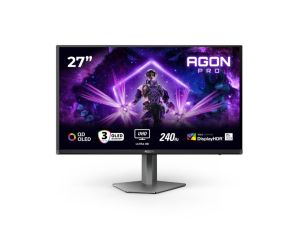 Монитор AOC AGON Pro AG276UZD, 26.5" QD-OLED, 4K UHD (3840x2160) 240Hz, 16:9, 0.03ms, 1000cd/m2, 1.5M:1, Adaptive Sync, Speaker 2x5W, 2xHDMI, DP, USB-C, USB hub, Black