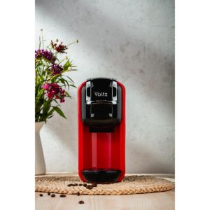 Еспресо машина за мляно кафе и капсули 8в1 Oliver Voltz OV51171B5, 1450W, 19 bar, Черен/червен