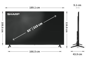 Телевизор Sharp 85HP5265E, 85" QLED Google TV, 4K Ultra HD  3840x2160 Frameless, 1 000 000:1, AQUOS, DVB-T/T2/C/S/S2, Active Motion 1000, HDR10, Dolby Atmos, Dolby Vision, Google Assistant, Google Cast, HDMI 2.1 with eARC, 3.5mm Headphone jack / line-out,