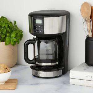 Кафемашина Russell Hobbs 20680-56 Buckingham, 1000 W, 10 чаши, 1.25 l, 24-часов таймер, Противокапкова система, Черен/сребрист