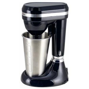 Фрапе миксер Oliver Voltz OV51163E, 100W, Чаша от неръждаема стомана с капацитет 450 мл, 2 скорости, Стоманена бъркалка, Черен