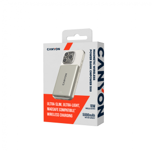 CANYON magnetic power bank OnPower 500 PD20W 5000mAh Aluminium Star Grey