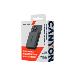 CANYON magnetic power bank OnPower 511 PD20W 10000mAh Aluminium Interstellar Black